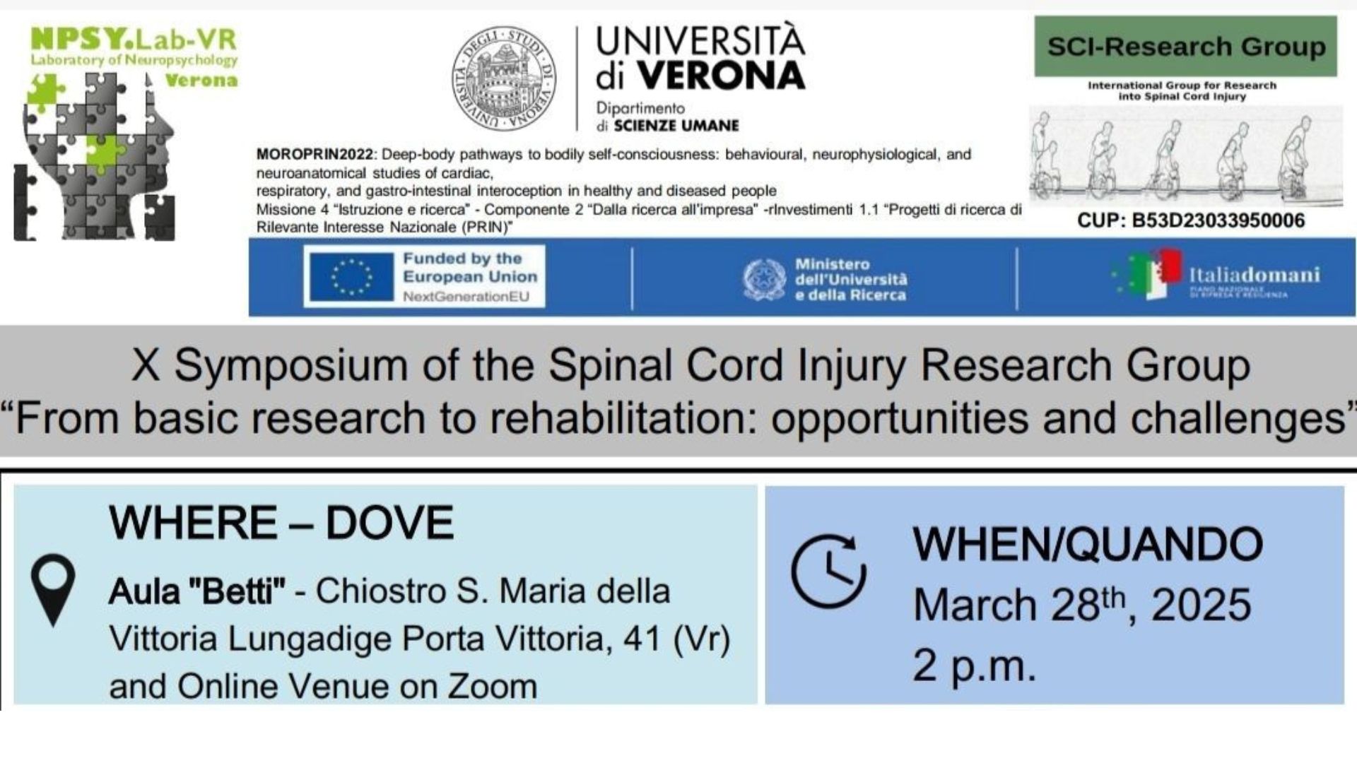 X Symposium of the Spinal Cord Injury Research Group